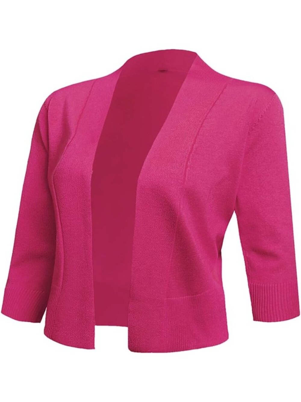 〽️Women's Rose 3/4 Sleeve Crop Cardigan Short Open Front Lightweight Knit Shrug